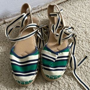 Just Fab striped lace up espadrilles